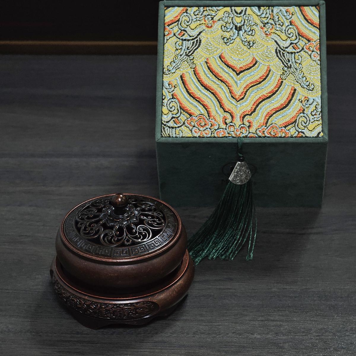 Vintage Dragon Phoenix Metal Incense Burners