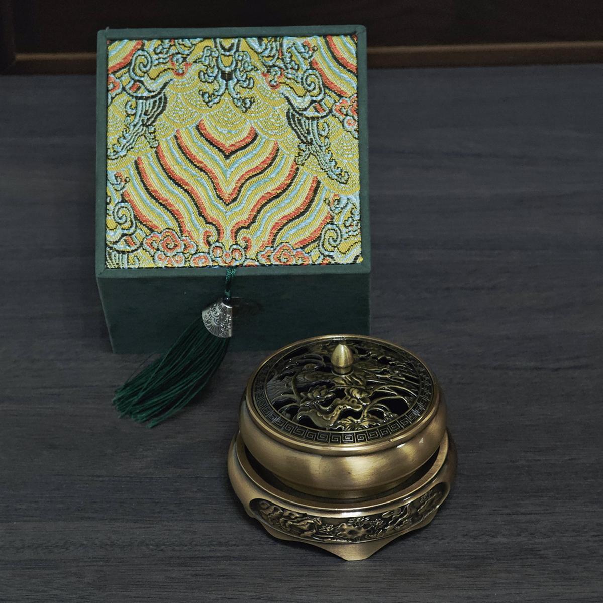 Vintage Dragon Phoenix Metal Incense Burners
