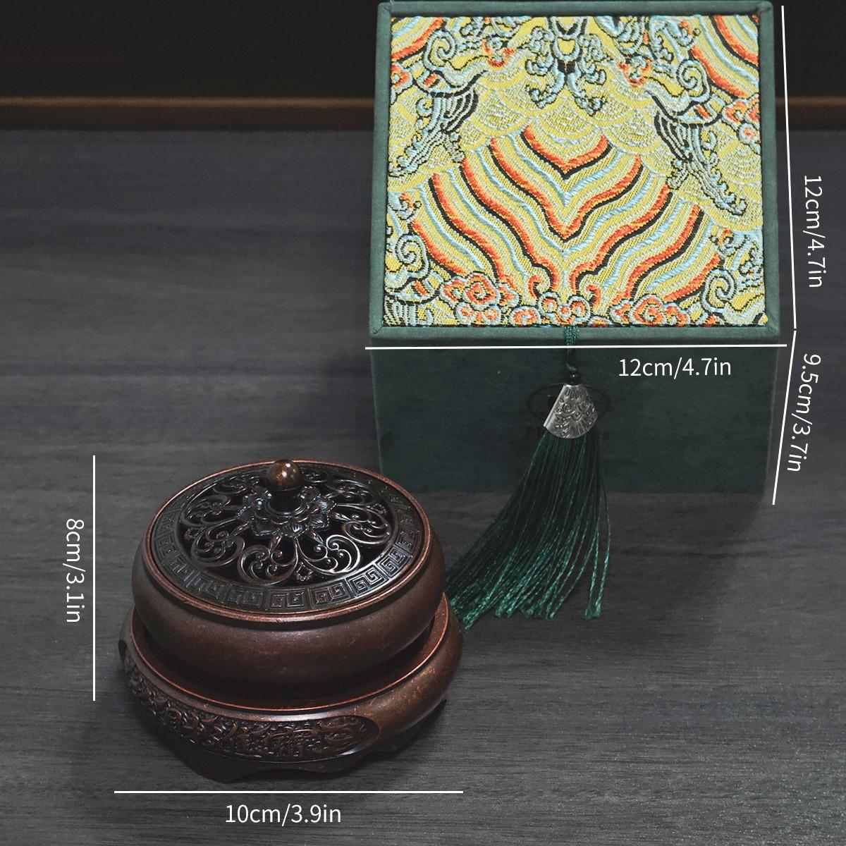 Vintage Metal Incense Burners: Ornate Dragon & Phoenix Carvings