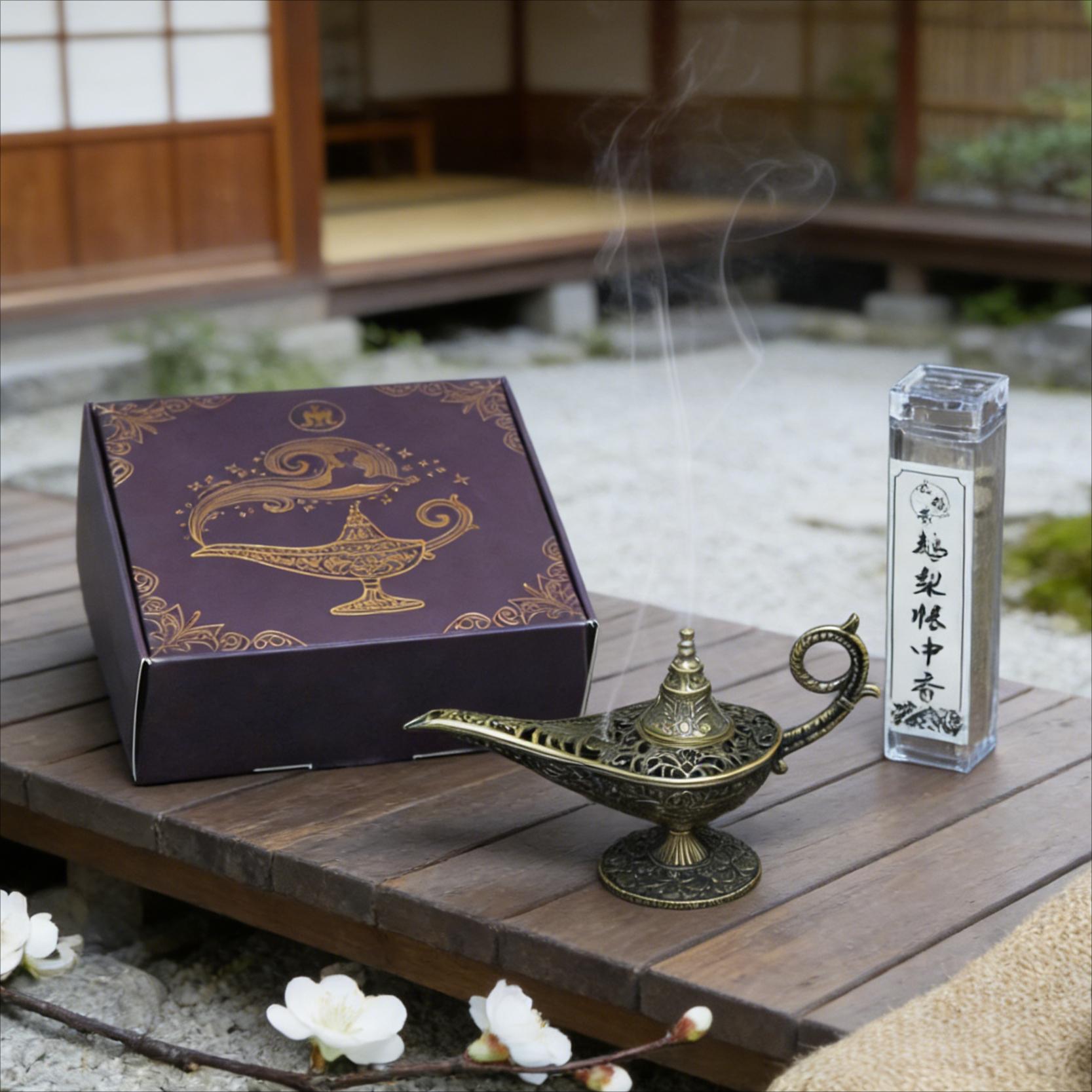 Vintage Lamp-Style Incense Burner Set