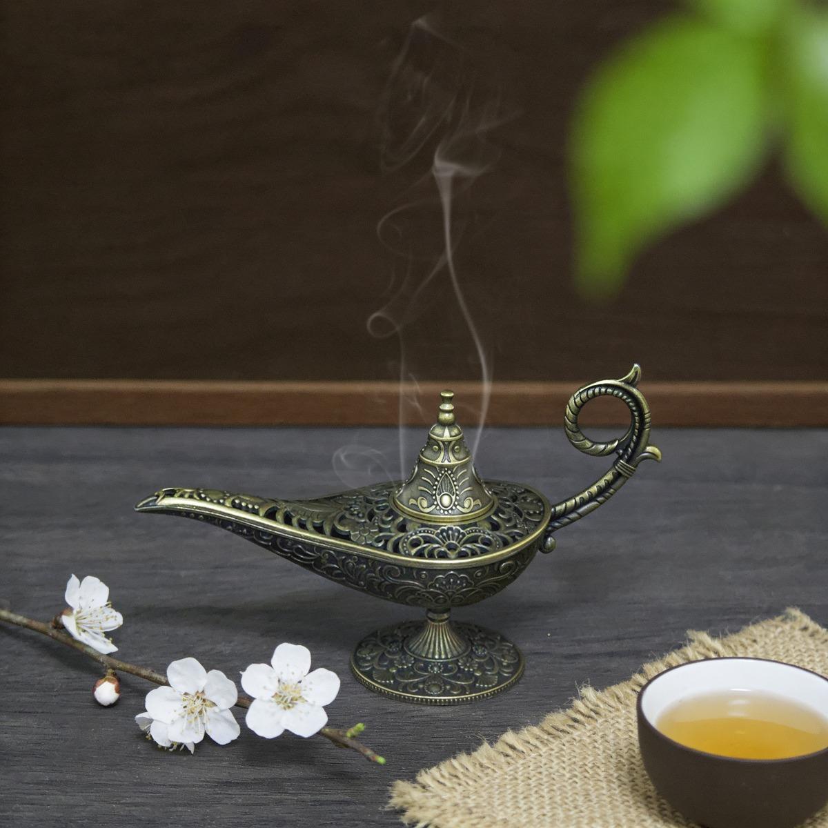 Vintage Lamp-Style Incense Burner Set