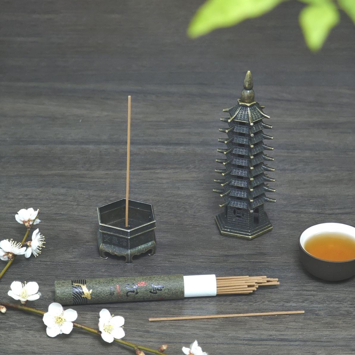 Wenchang Pagoda Incense Burner Set