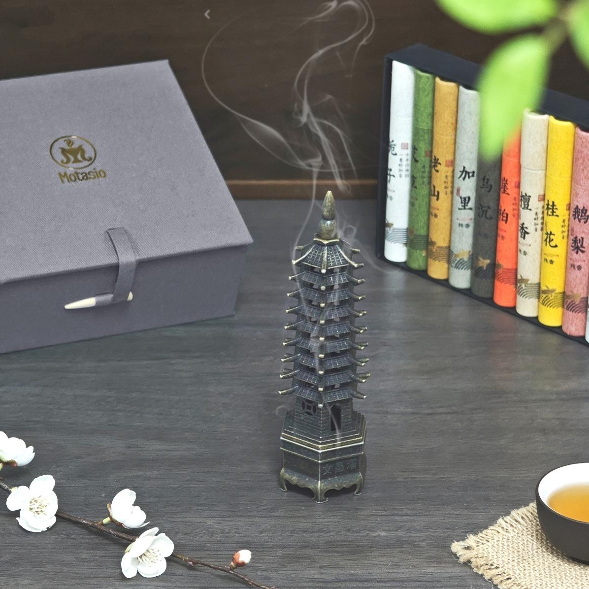 Wenchang Pagoda Incense Burner Set